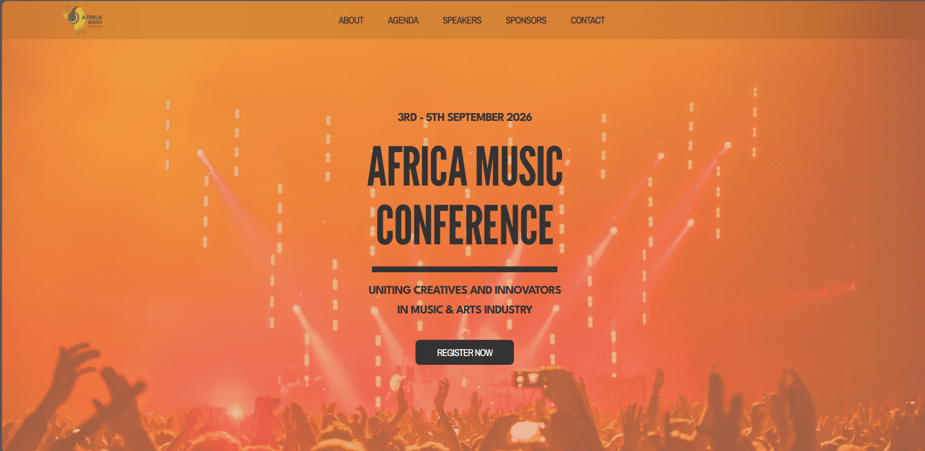 Africa Music Conference website screenshot